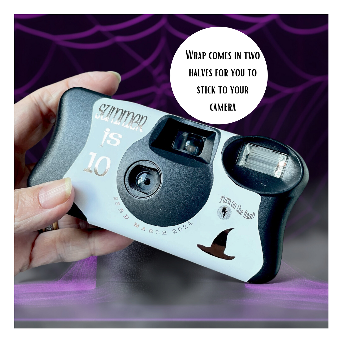 Kids Witchy Theme Birthday Disposable Camera Stickers