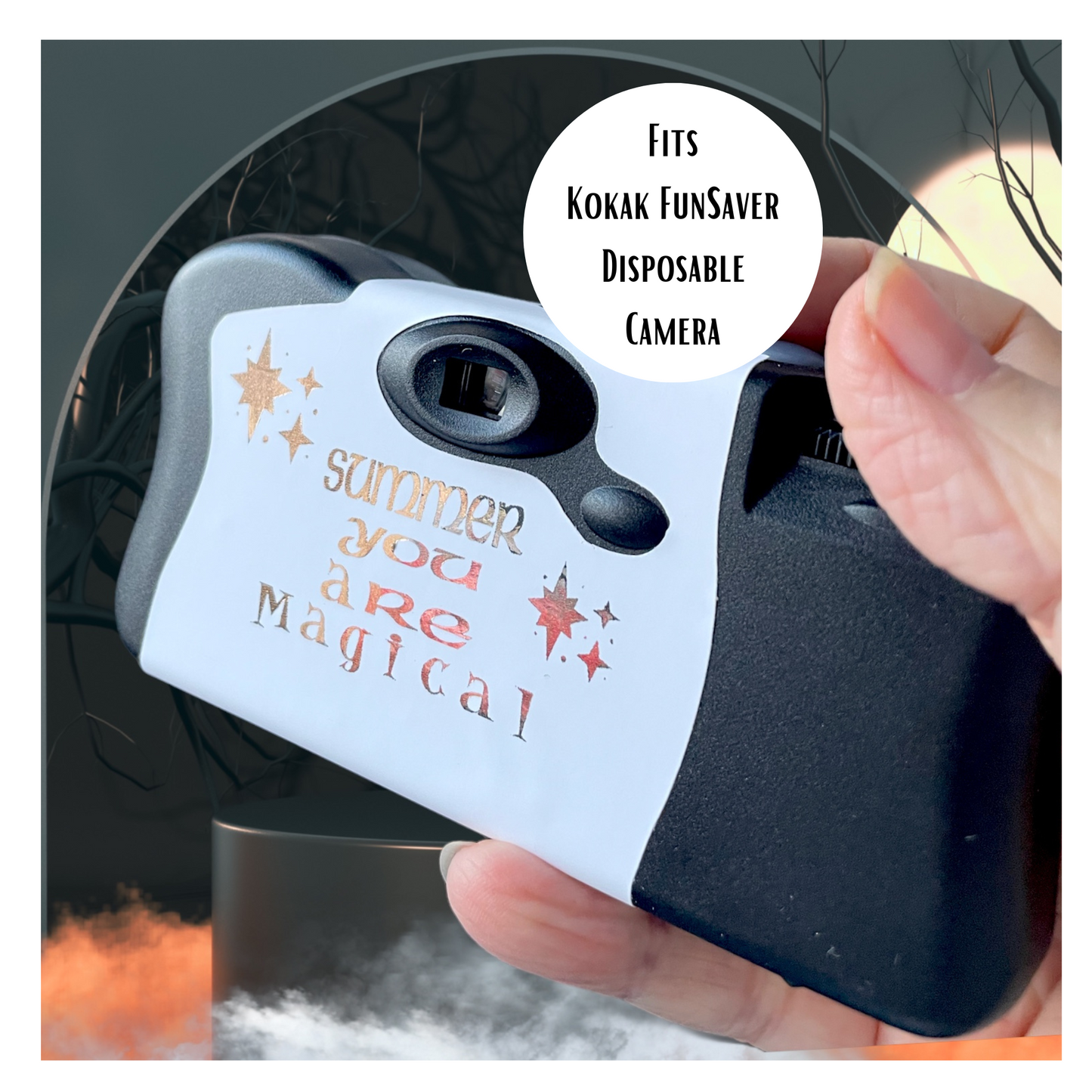 Kids Witchy Theme Birthday Disposable Camera Stickers