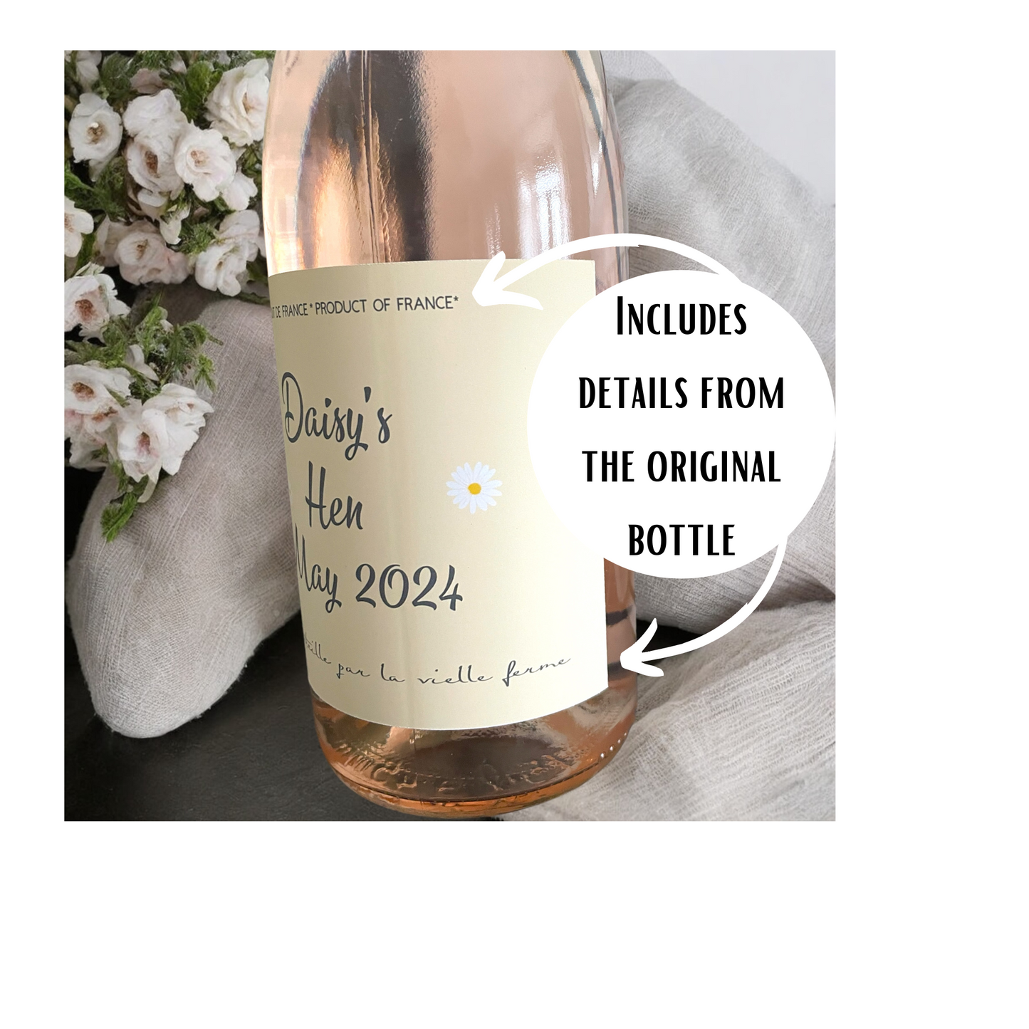 Hen Party Personalised Wine Bottle Label