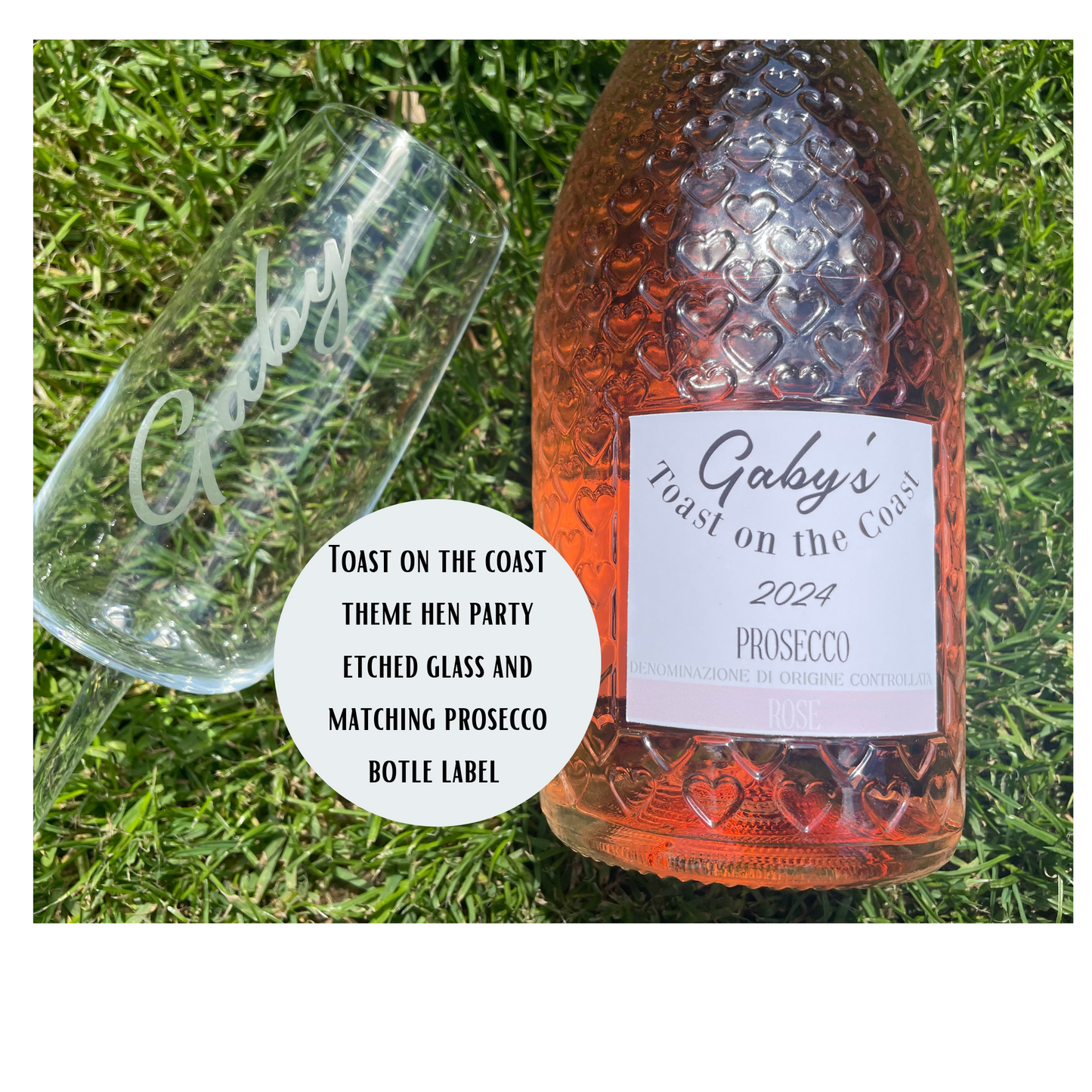 Toast on the Coast Hen Party Engraved Prosecco Glasses