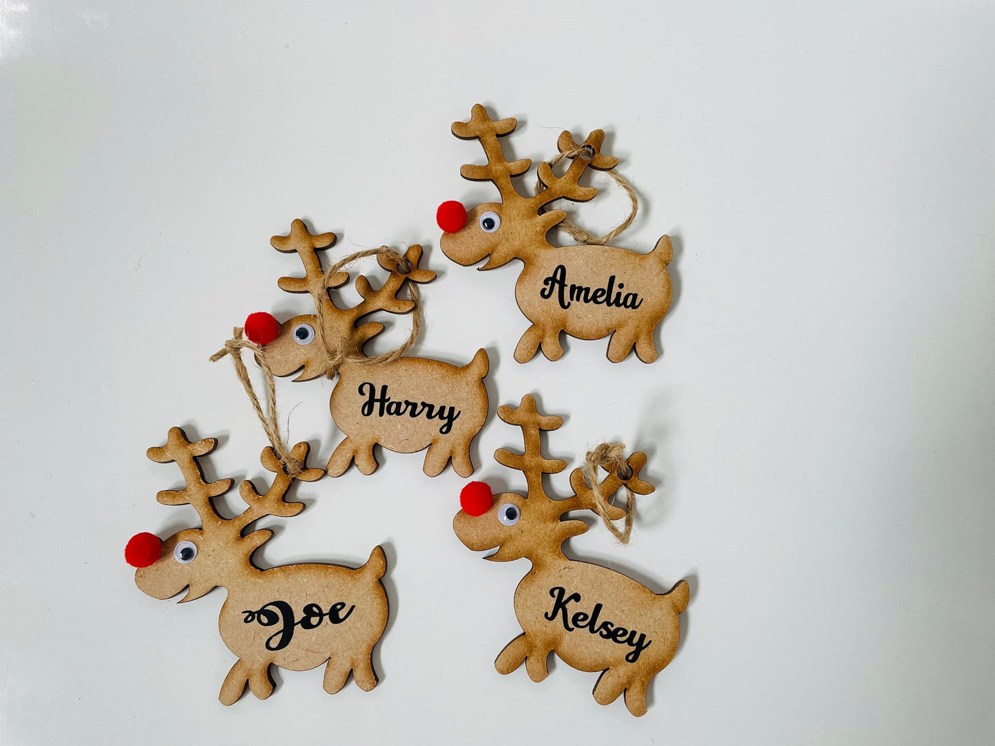 Personalised Christmas Tree Reindeer Decoration