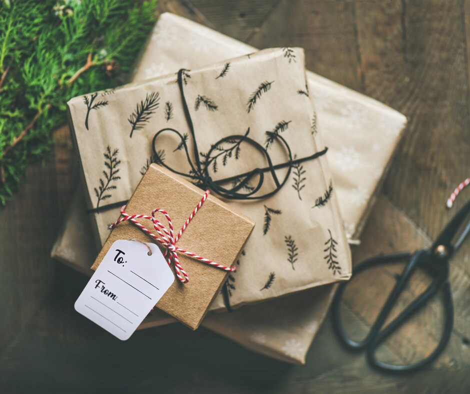 Christmas Present Reindeer Gift Tags, Set of 6, 12, 18 or 24