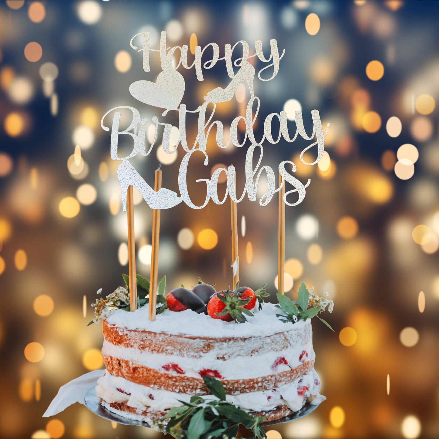 Personalised Birthday Cake Topper for Shoe Lover, Large Happy Birthday Celebration Cake Decoration, Custom Handmade Birthday Cake Decoration