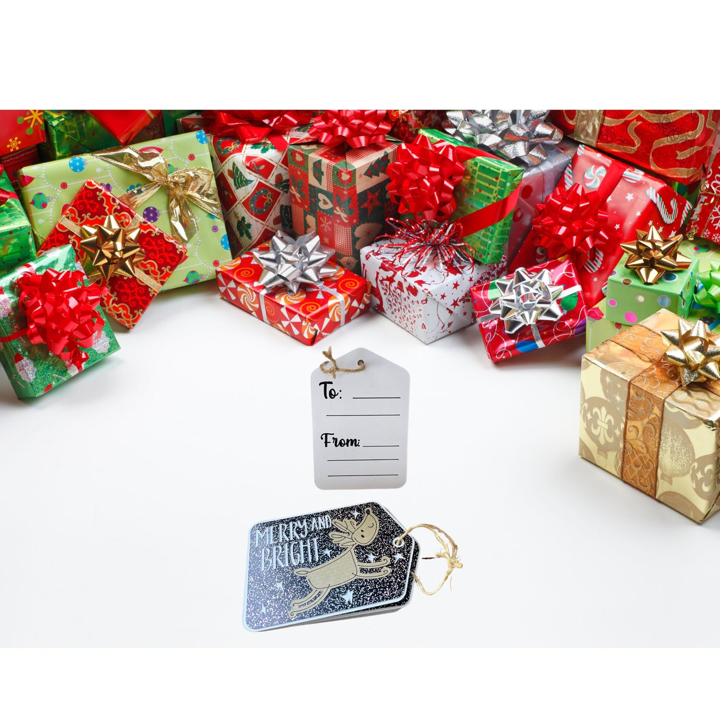 Set of Christmas Reindeer Gift Tags, Set of 6, 12, 18 or 24