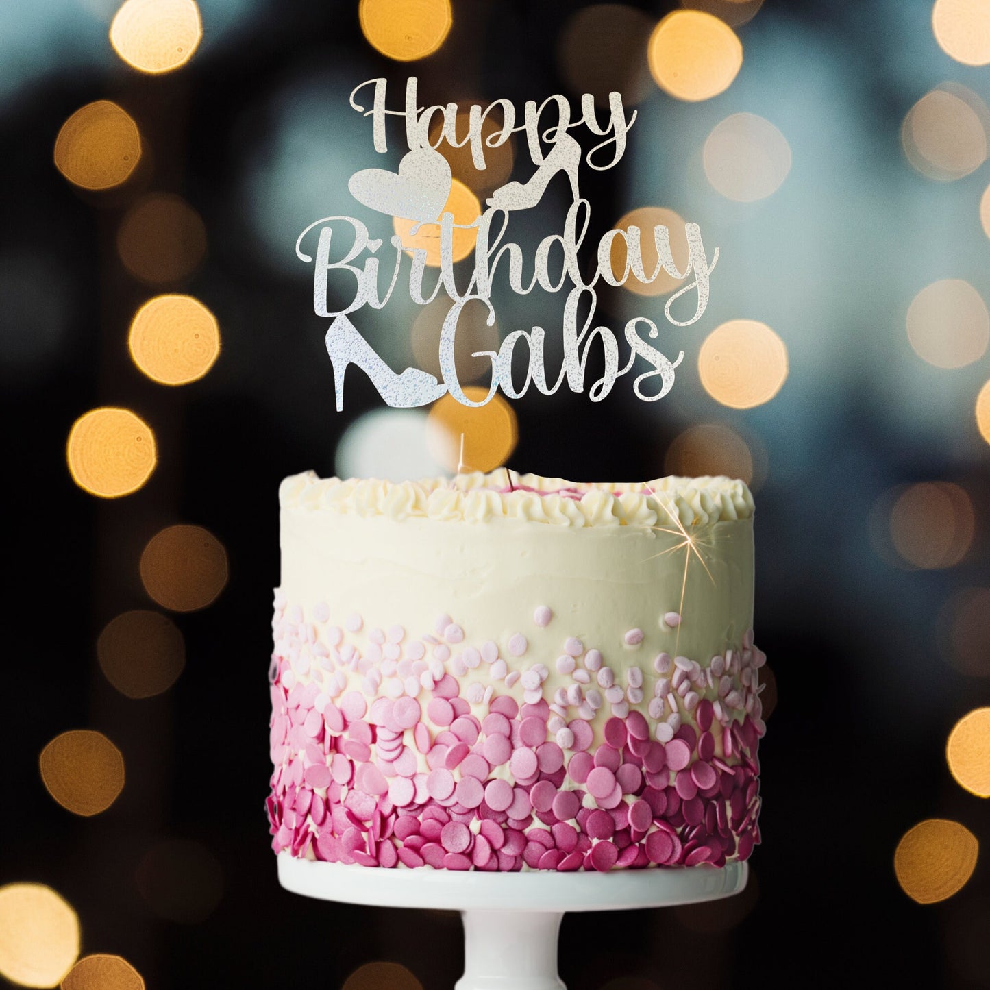 Personalised Birthday Cake Topper for Shoe Lover, Large Happy Birthday Celebration Cake Decoration, Custom Handmade Birthday Cake Decoration