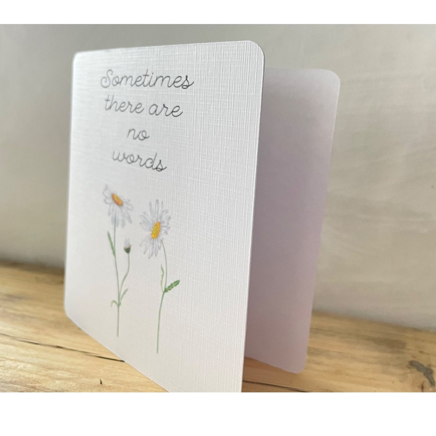 Sometimes There are no Words Sympathy Card with Watercolour Daisies, Sorry for Your Loss Condolence Card, Floral Card with Handmade Envelope