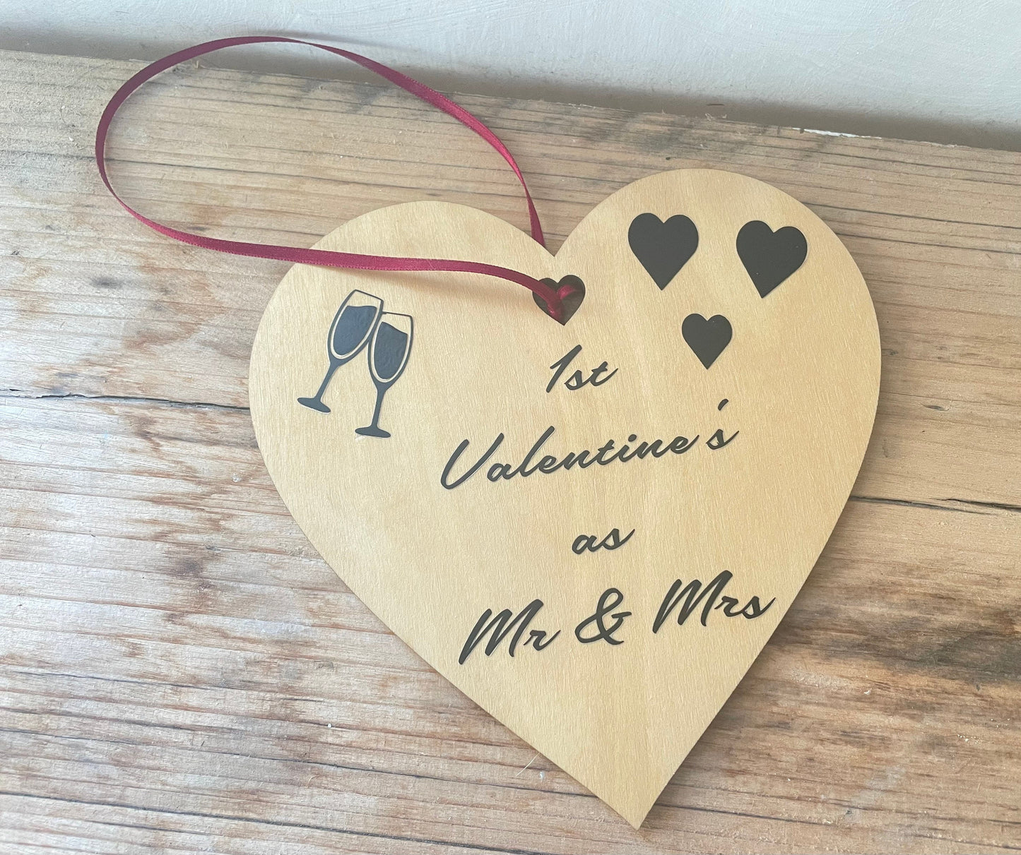 First Valentine's Day as Mr and Mrs Heart Gift