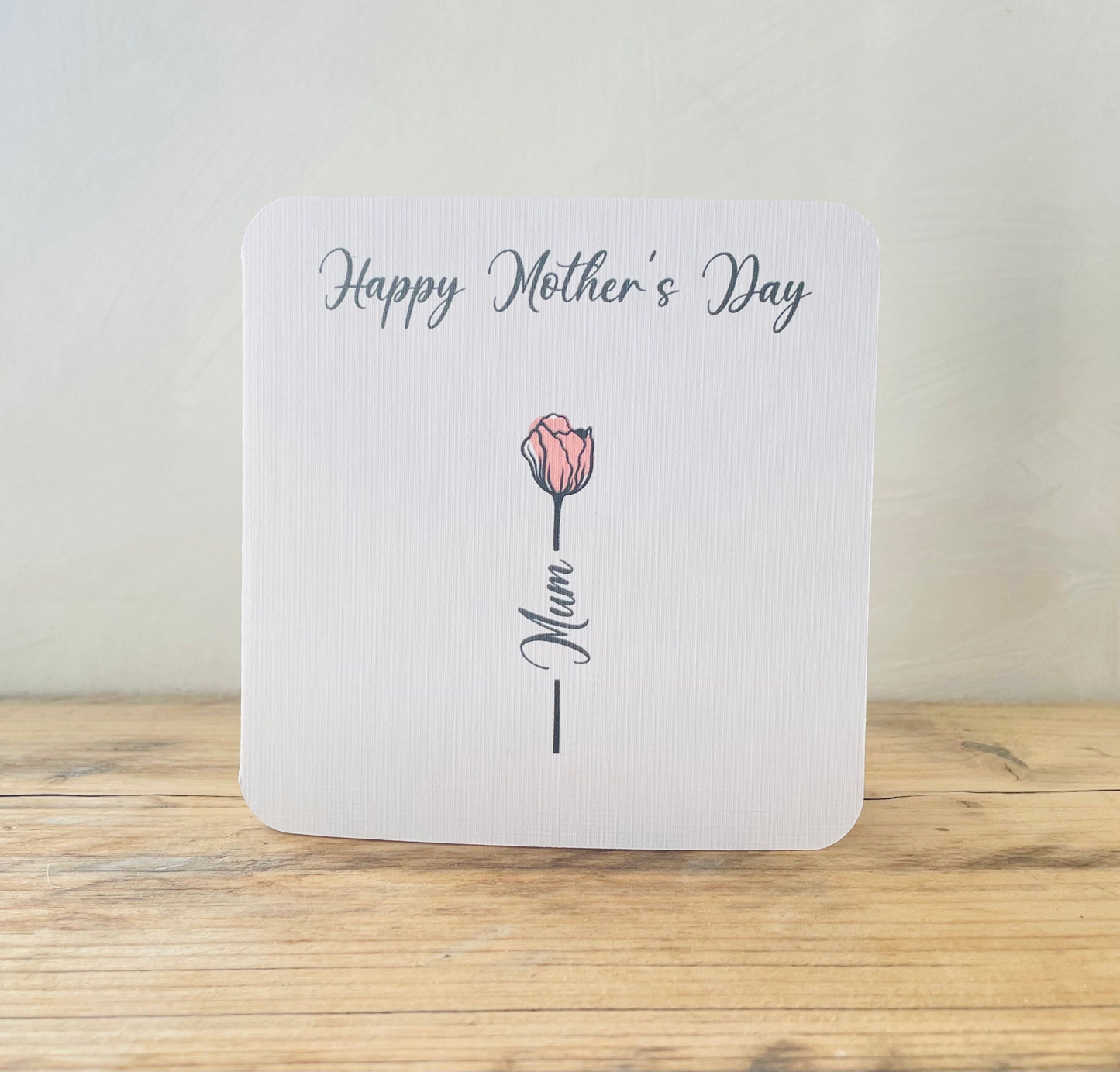 Handmade Happy Mother's Day Card with Pink Rose Mother Daughter Card Mothers Day Flowers Greetings Card First Mothers Day Card for Wife