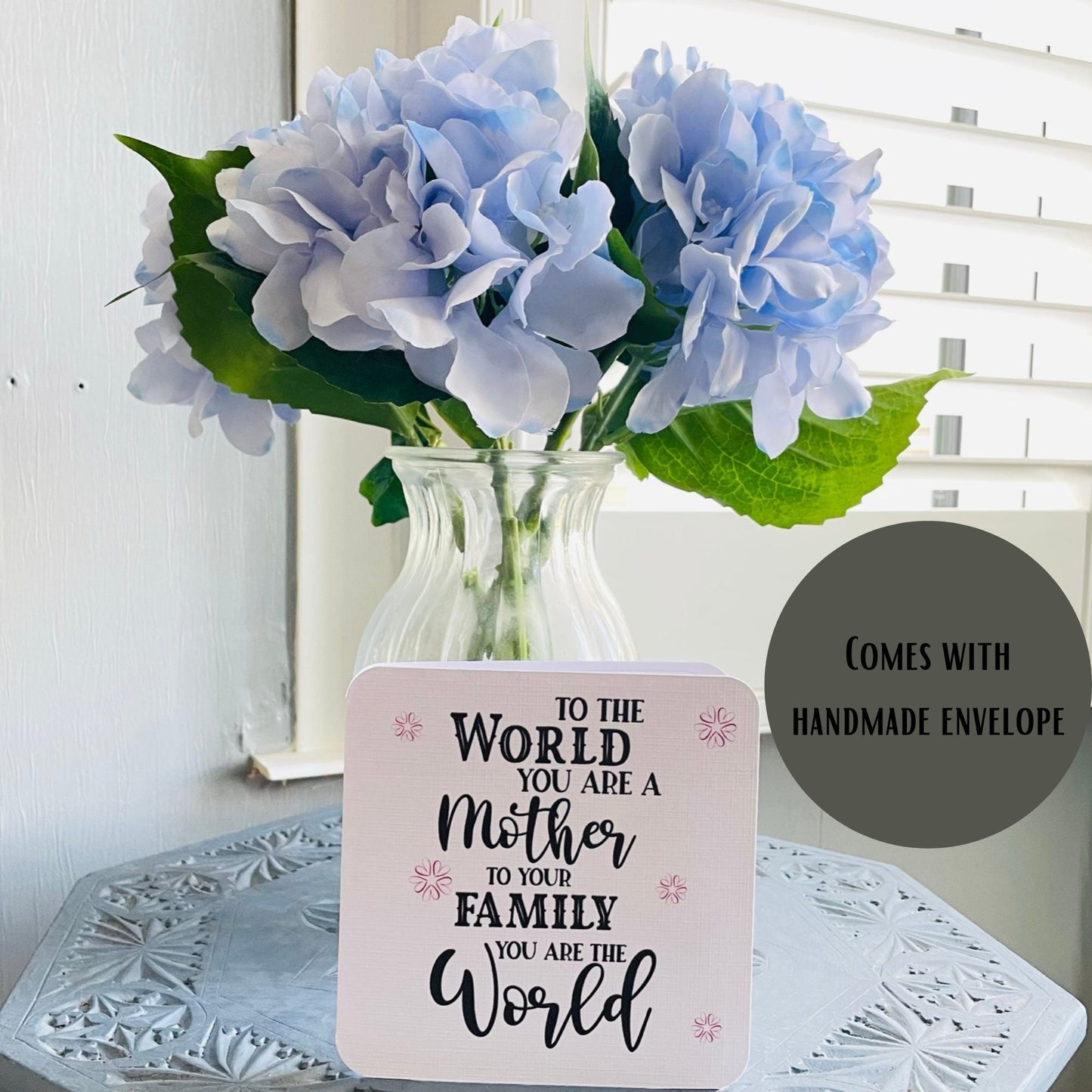 You Are The World Mum Happy Birthday Card, Heartfelt Handmade Special Message Card to The Family You Are The World Greetings Card for Mom