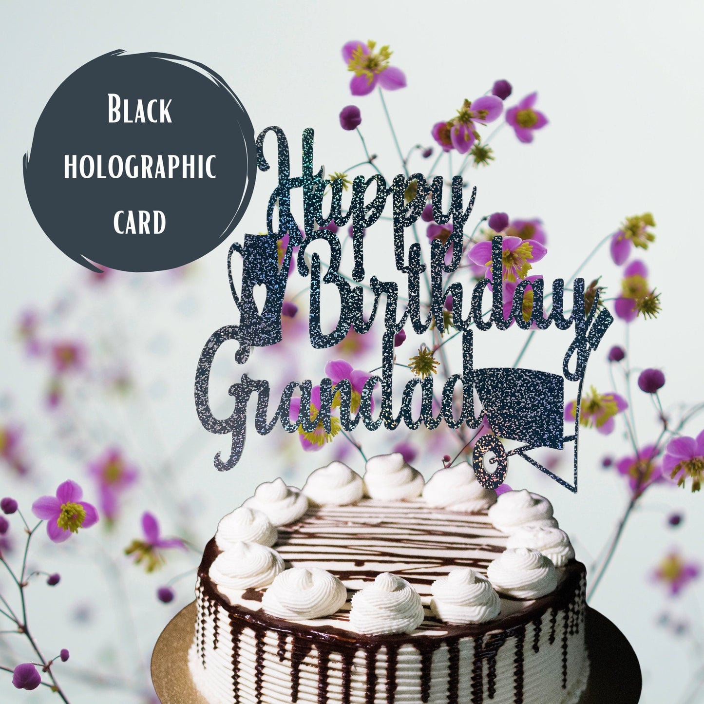 Happy Birthday Grandad Cake Topper Gardening Gift Celebration Party Cake Topper Party Gift for Garden Lovers Grandaddy Birthday Cake Topper