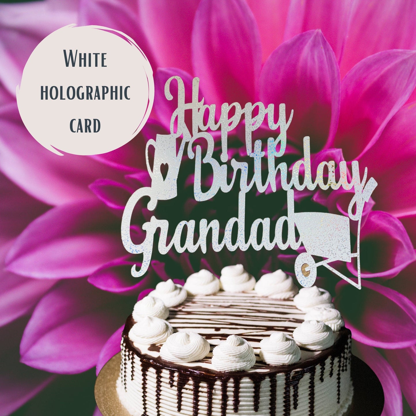 Happy Birthday Grandad Cake Topper Gardening Gift Celebration Party Cake Topper Party Gift for Garden Lovers Grandaddy Birthday Cake Topper