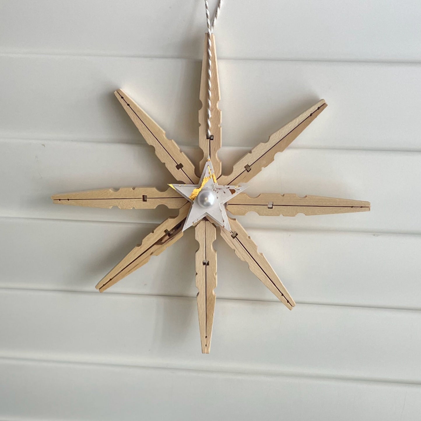 Upcycled Scandi Christmas Wooden Peg Decoration
