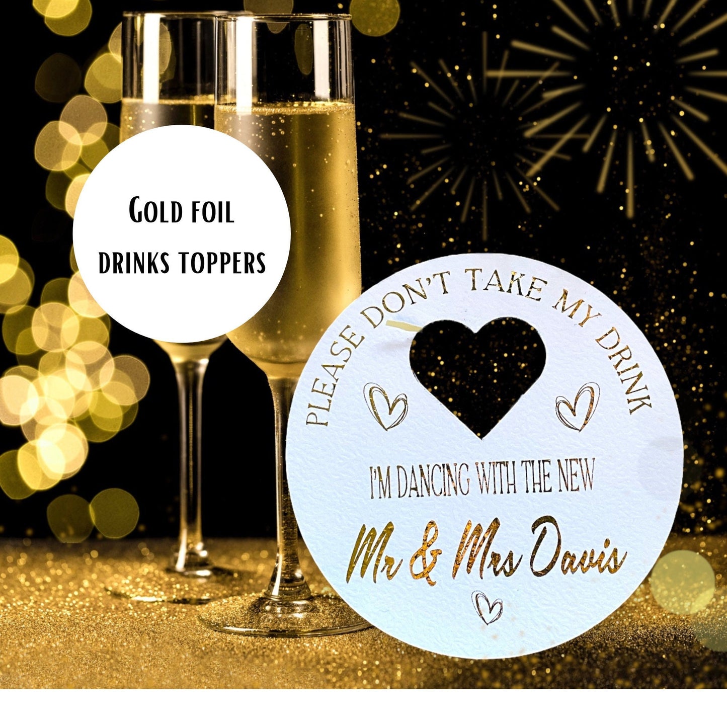 Save My Drink Wedding Drink Toppers